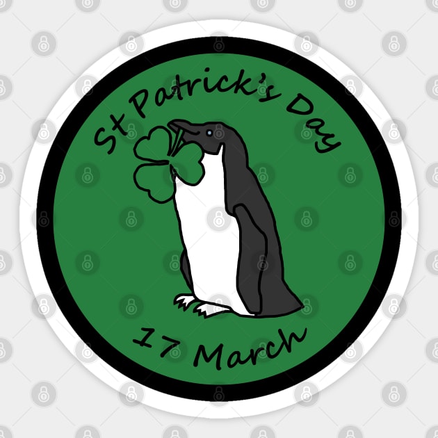 Penguin and Shamrock St Patricks Day Sticker by ellenhenryart